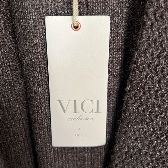 NWT Vici Exclusive x Fate Charcoal Cardigan. - Picture 12 of 16